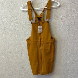 gold overall dress